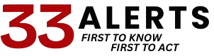 Official 33 ALERTS brand logo for emergency alert solutions