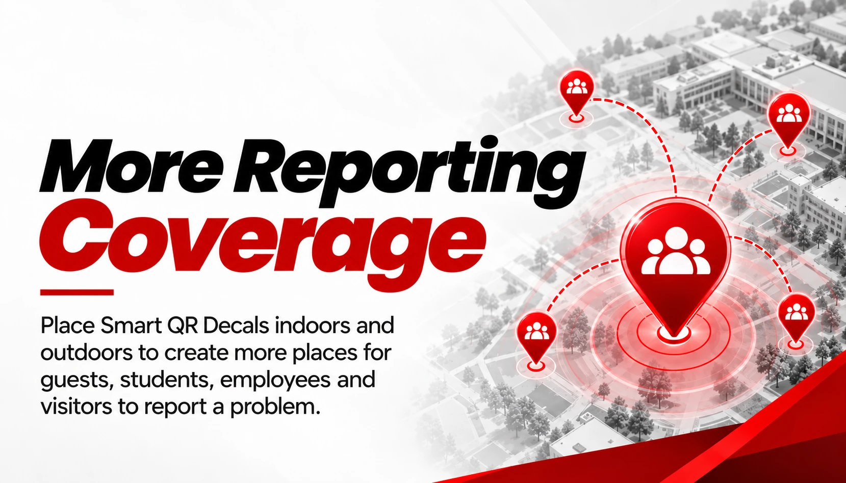 33 ALERTS Smart QR Decals provide more indoor and outdoor reporting locations across a venue or campus